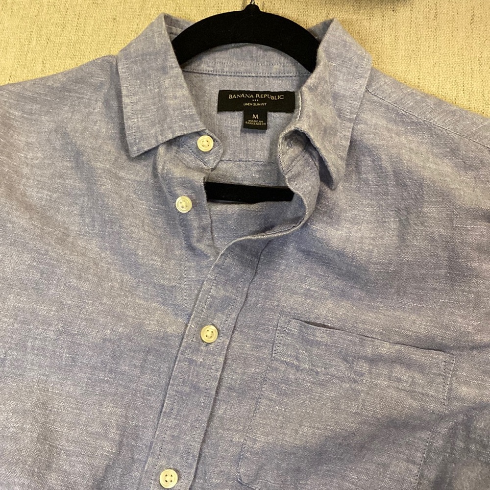 Banana Republic Linen Slim Fit Light Blue M